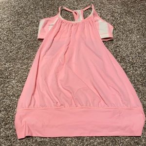 Lululemon flow-Y top size 8 pink stripe